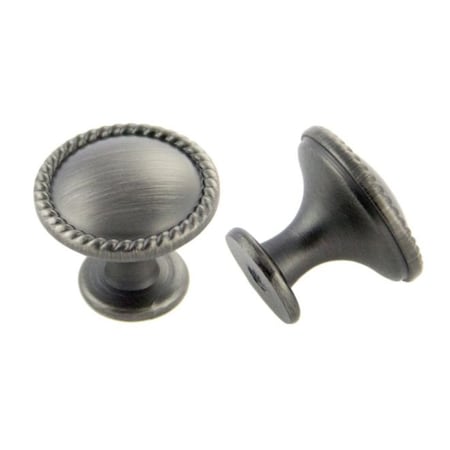 Crown 1-1/5" Rope Cabinet Knob Satin Pewter Finish CHK972APH